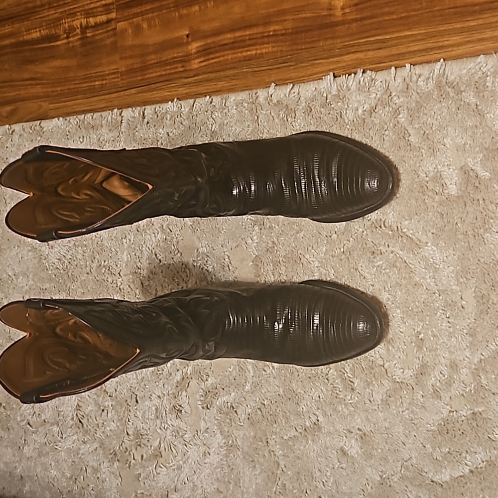 Lucchese Black Teju Lizard boots